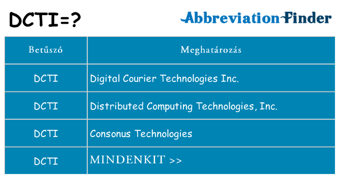 Mi a(z) dcti állni
