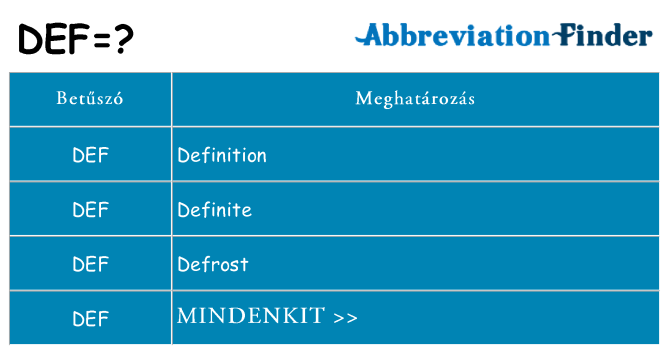 Mi a(z) def állni