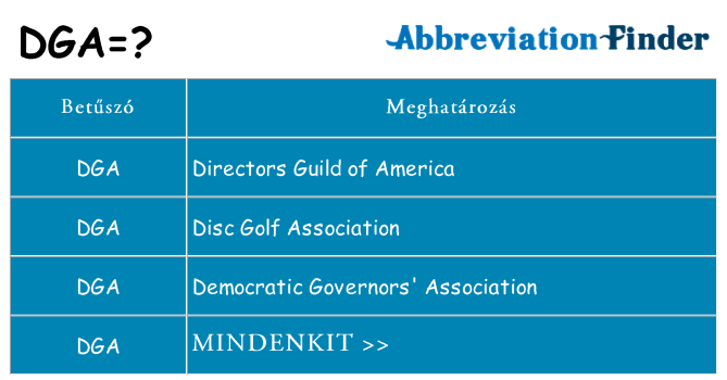 Mi a(z) dga állni
