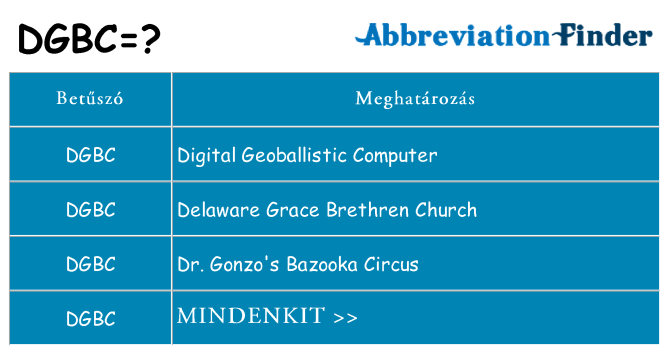 Mi a(z) dgbc állni