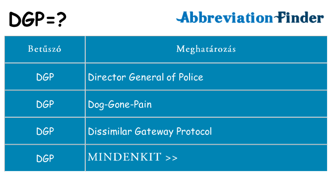 Mi a(z) dgp állni