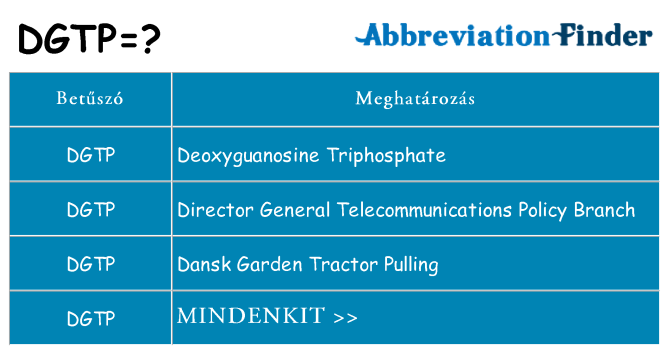 Mi a(z) dgtp állni