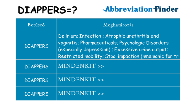 Mi a(z) diappers állni