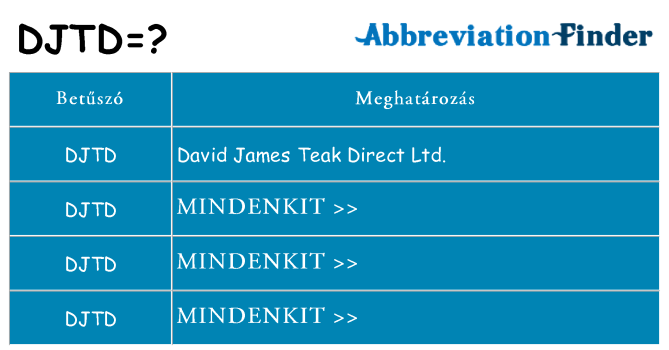 Mi a(z) djtd állni