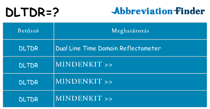 Mi a(z) dltdr állni