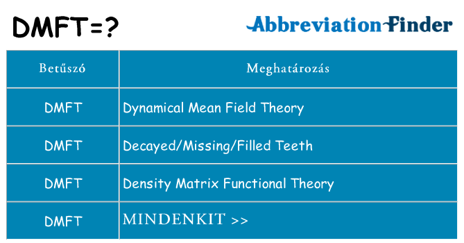 Mi a(z) dmft állni
