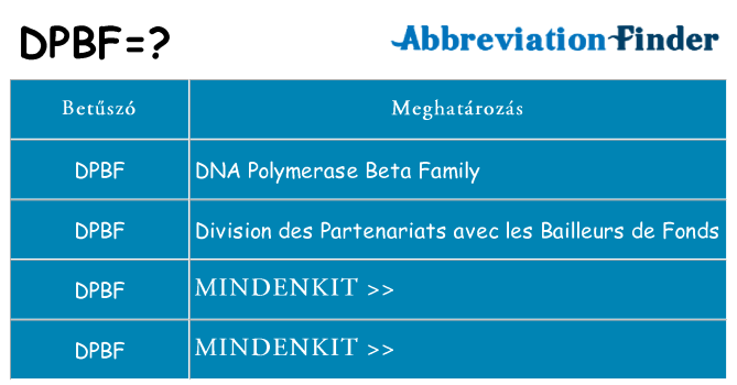 Mi a(z) dpbf állni