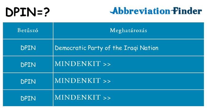 Mi a(z) dpin állni
