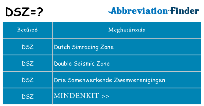 Mi a(z) dsz állni