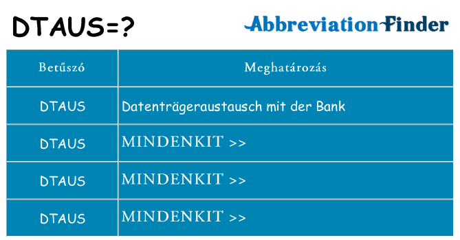 Mi a(z) dtaus állni