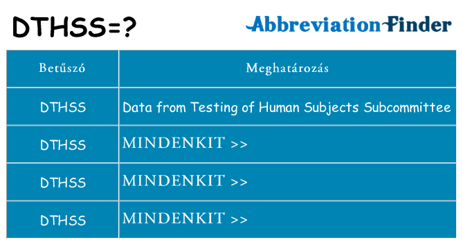 Mi a(z) dthss állni