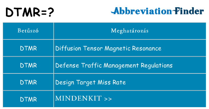 Mi a(z) dtmr állni