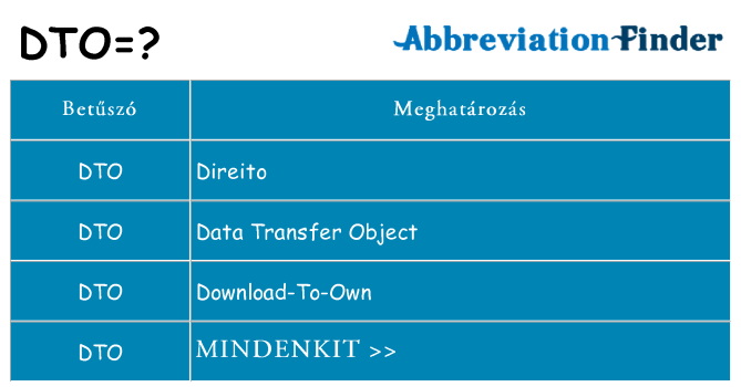 Mi a(z) dto állni