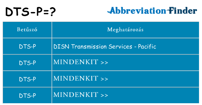 Mi a(z) dts-p állni