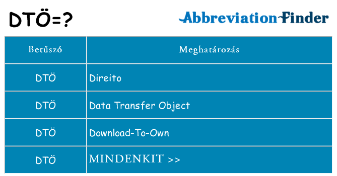 Mi a(z) dto állni