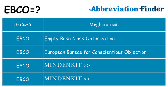 Mi a(z) ebco állni