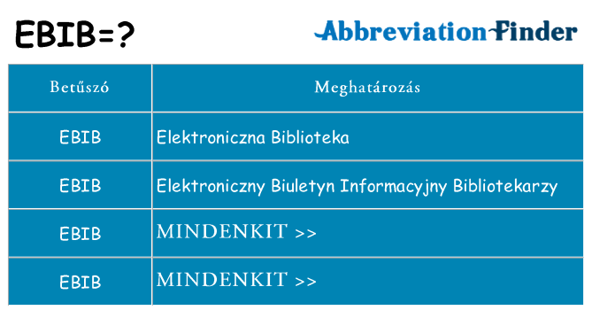 Mi a(z) ebib állni