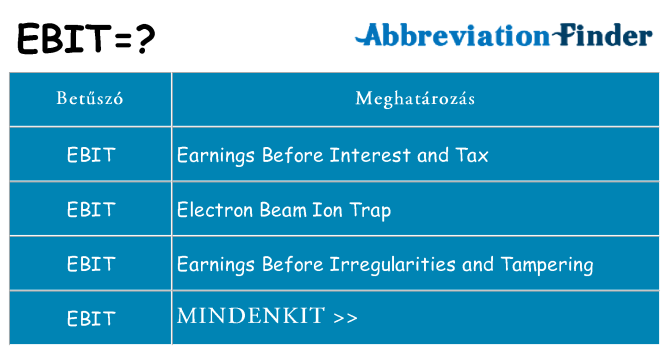 Mi a(z) ebit állni
