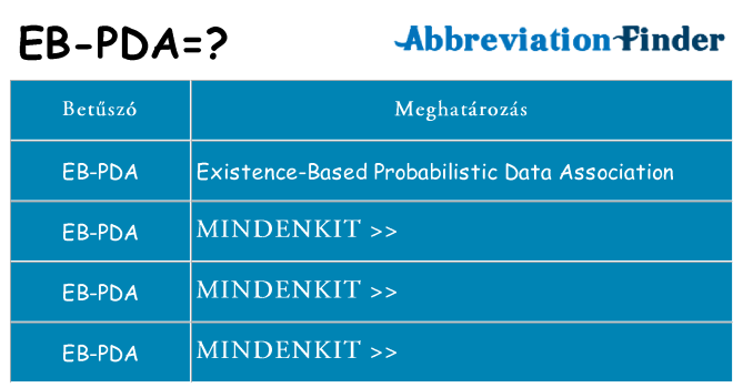 Mi a(z) eb-pda állni