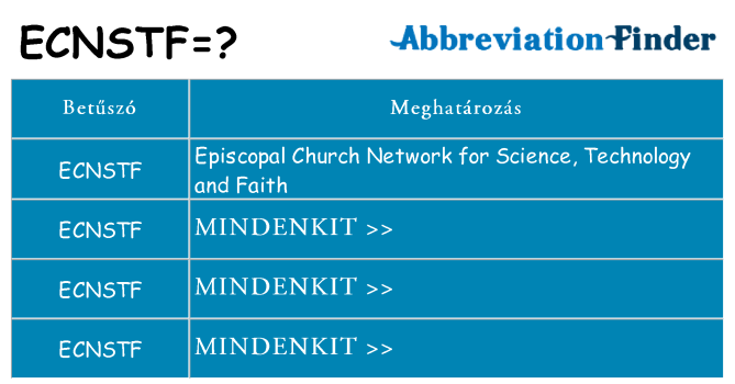 Mi a(z) ecnstf állni