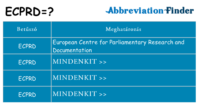 Mi a(z) ecprd állni