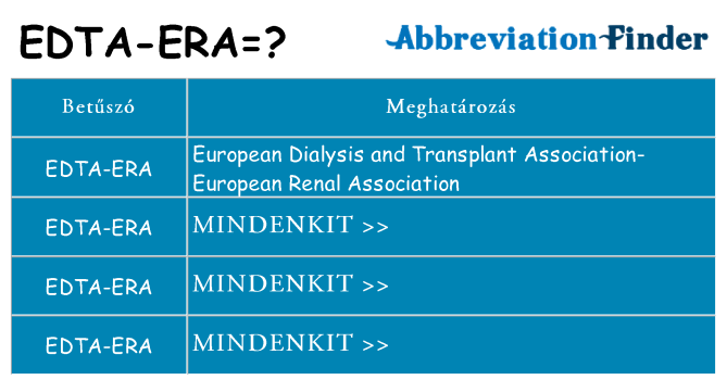 Mi a(z) edta-era állni