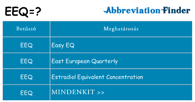 Mi a(z) eeq állni