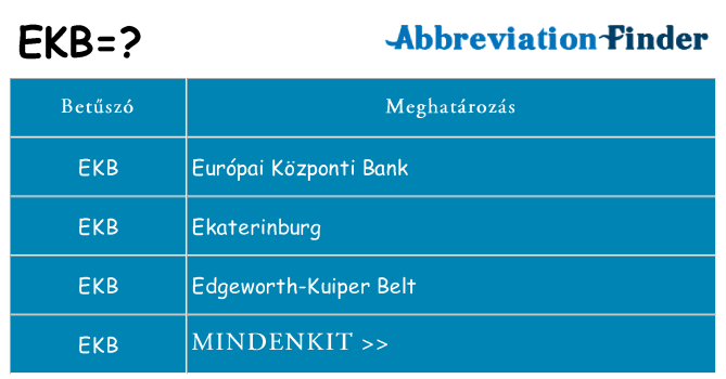 Mi a(z) ekb állni