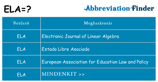Mi a(z) ela állni