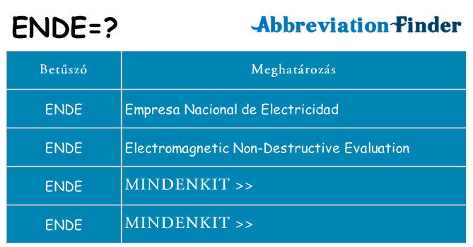 Mi a(z) ende állni