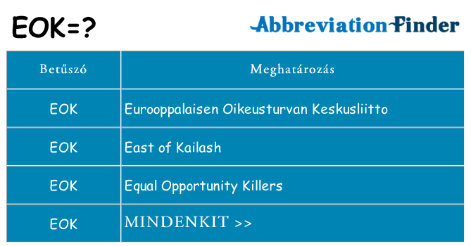 Mi a(z) eok állni