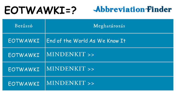 Mi a(z) eotwawki állni