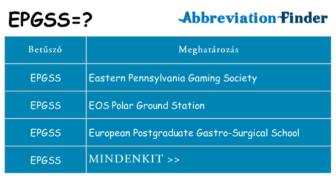 Mi a(z) epgss állni