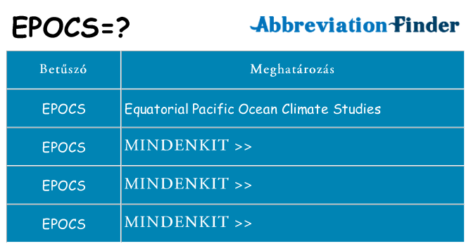 Mi a(z) epocs állni