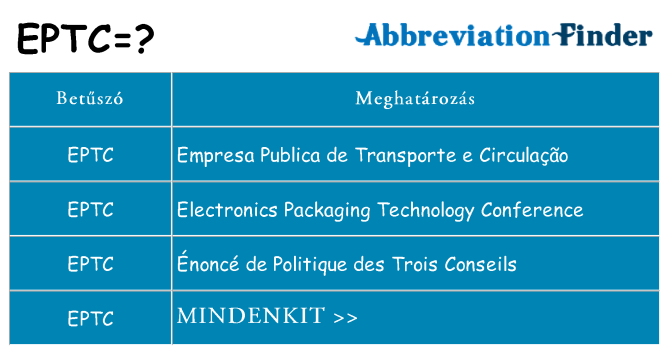 Mi a(z) eptc állni