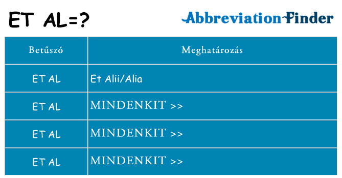 Mi a(z) et-al állni