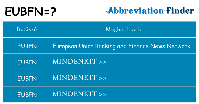 Mi a(z) eubfn állni