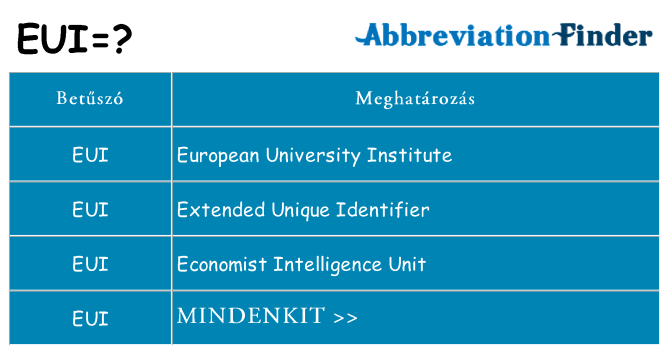 Mi a(z) eui állni