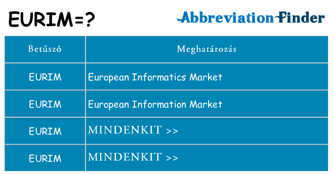 Mi a(z) eurim állni