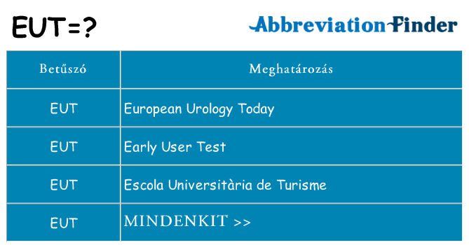 Mi a(z) eut állni