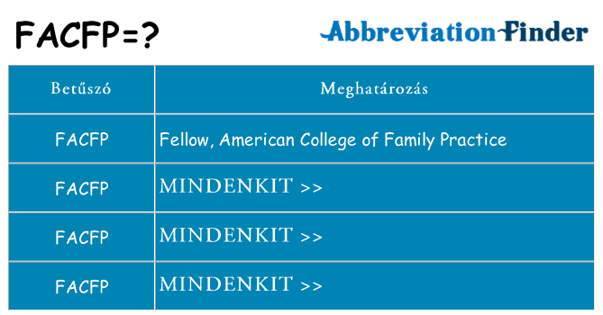 Mi a(z) facfp állni