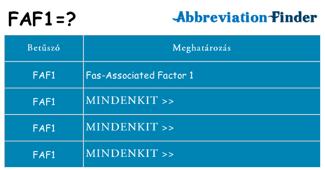 Mi a(z) faf1 állni