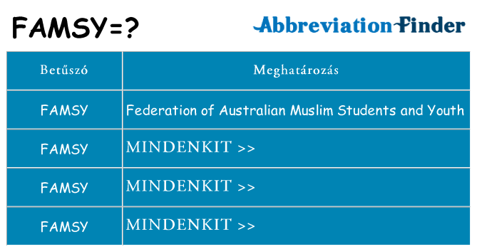 Mi a(z) famsy állni