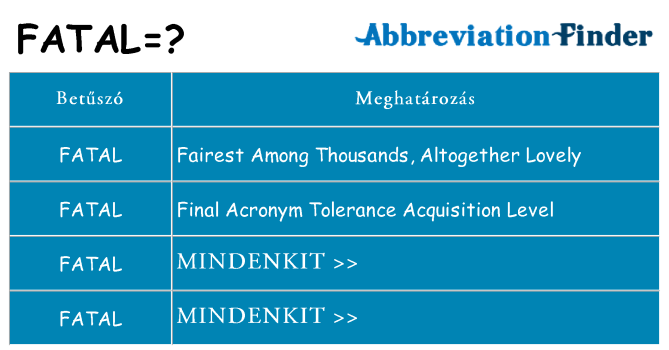 Mi a(z) fatal állni