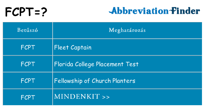 Mi a(z) fcpt állni