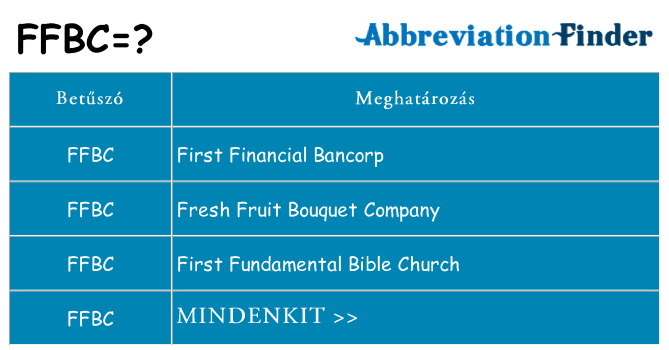Mi a(z) ffbc állni