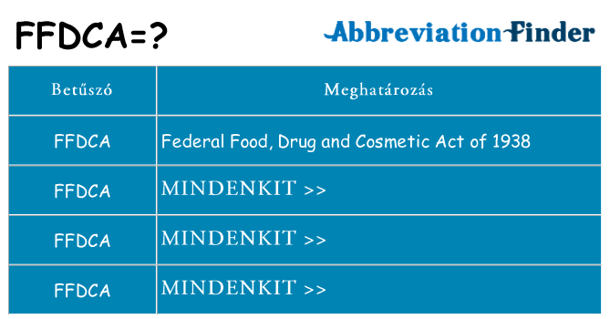 Mi a(z) ffdca állni