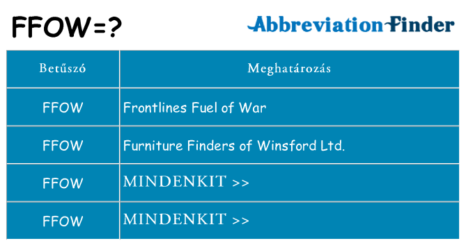 Mi a(z) ffow állni