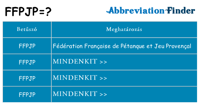 Mi a(z) ffpjp állni