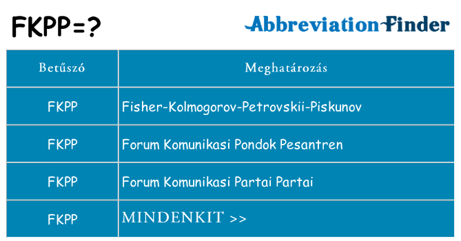 Mi a(z) fkpp állni